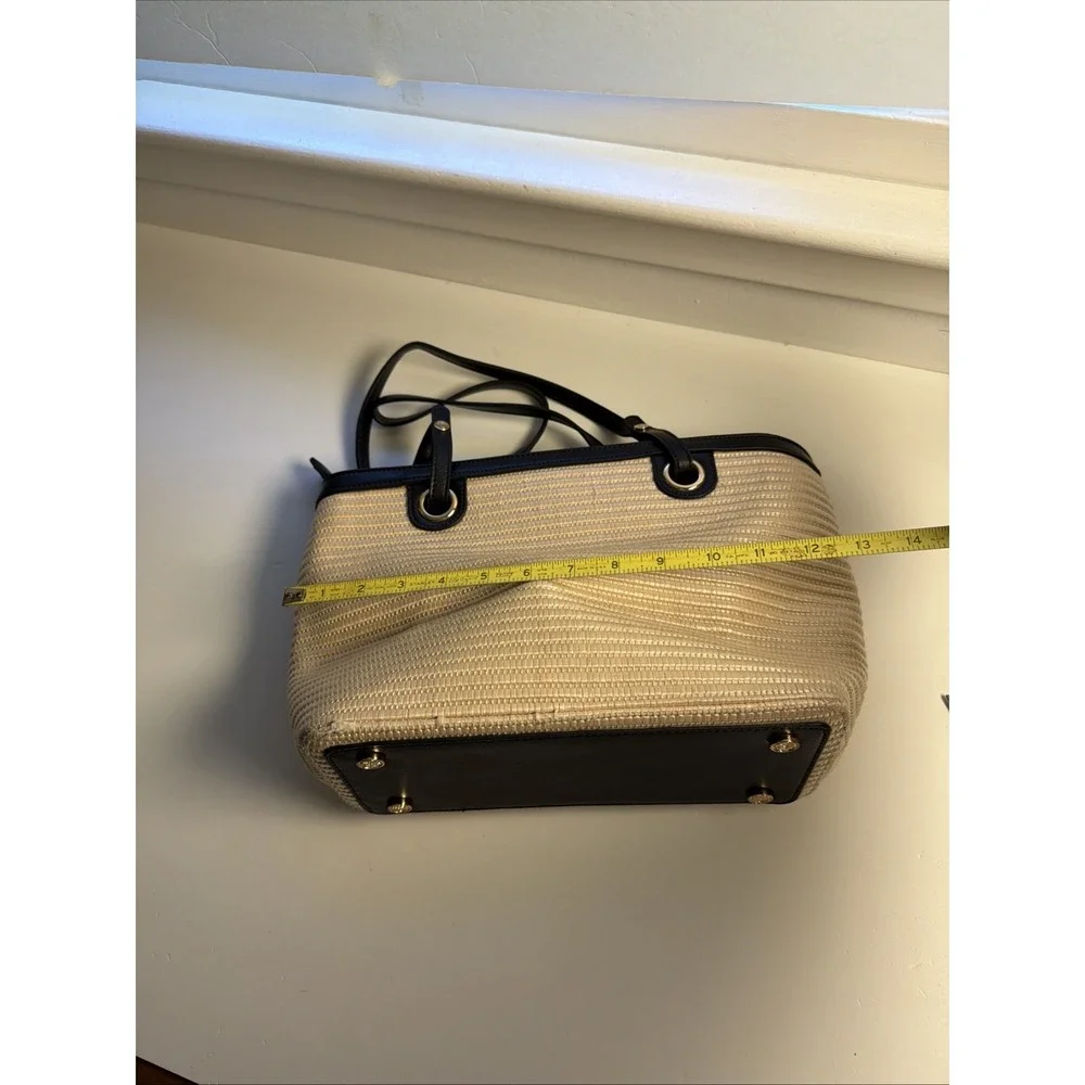 Spartina‎ 449  Off White Straw Black Leather Handbag Matching